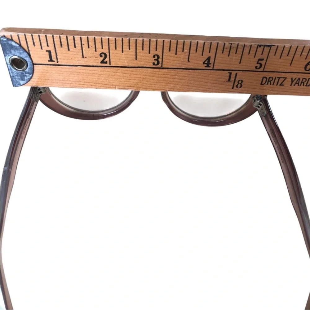 Vintage Round Plastic Framed Eyeglasses France Mod Geek Bookworm Costume 50 20
